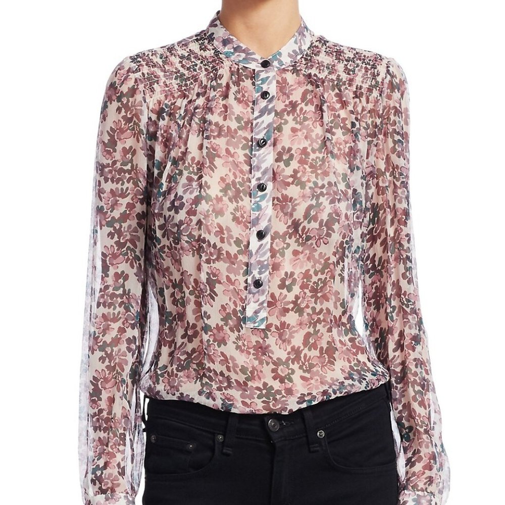 Susan Silk Long-Sleeve Floral Blouse from rag & bone - Picture 2 of 11